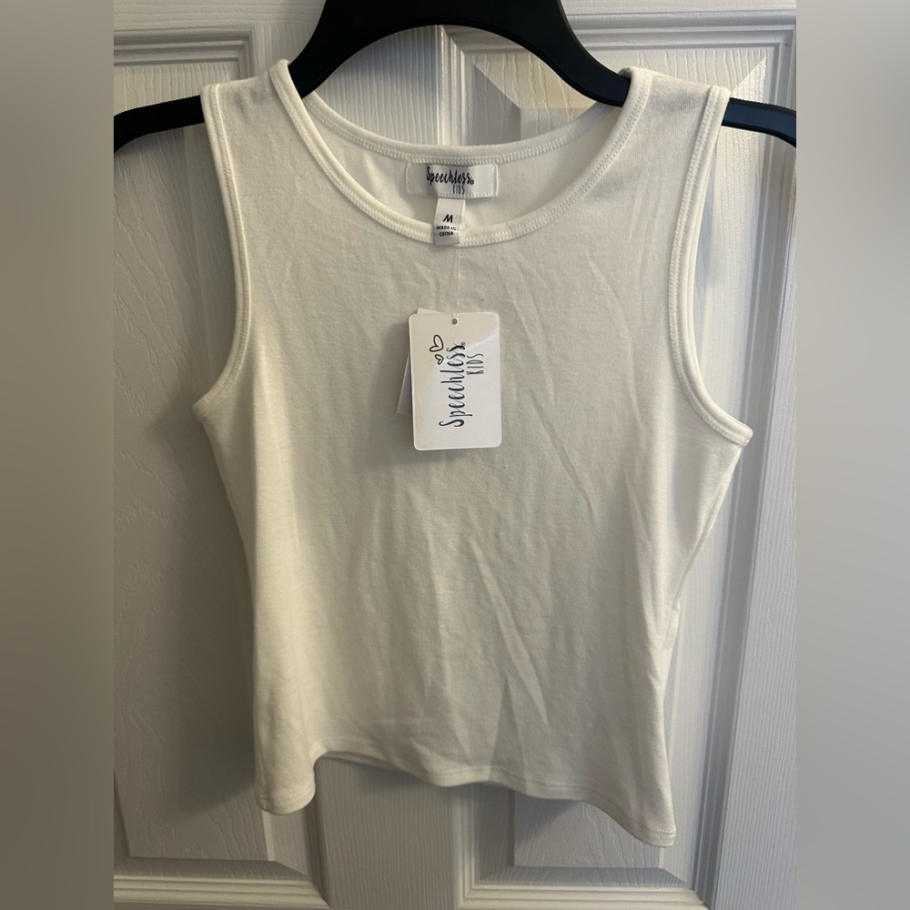 New Speechless Girls Kids Size Medium Sleeveless Tank Top White Cream